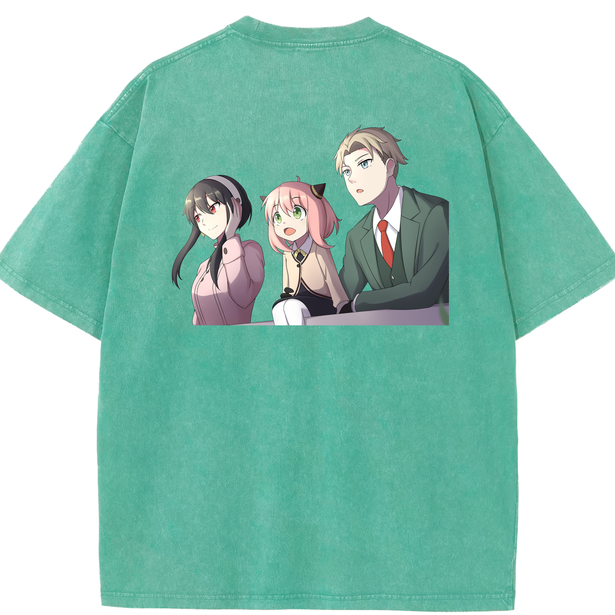 （画像用） SPY×FAMILY间谍家家酒 綿100% ヴィンテージ風 半袖Tシャツ（背面プリント）